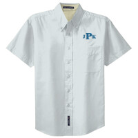 Adult Short Sleeve Easy Care Shirt, Monogram/Blue