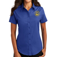 Ladies Short Sleeve Easy Care Shirt, Owl/Yellow