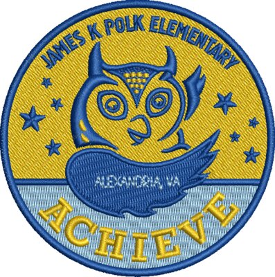 Owl Circle Logo, Full Color EMB 