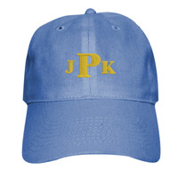 Adult Baseball Cap - Six Panel Twill, Monogram/White