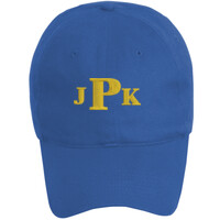 Youth Baseball Cap - Six Panel Twill, Monogram/Yellow